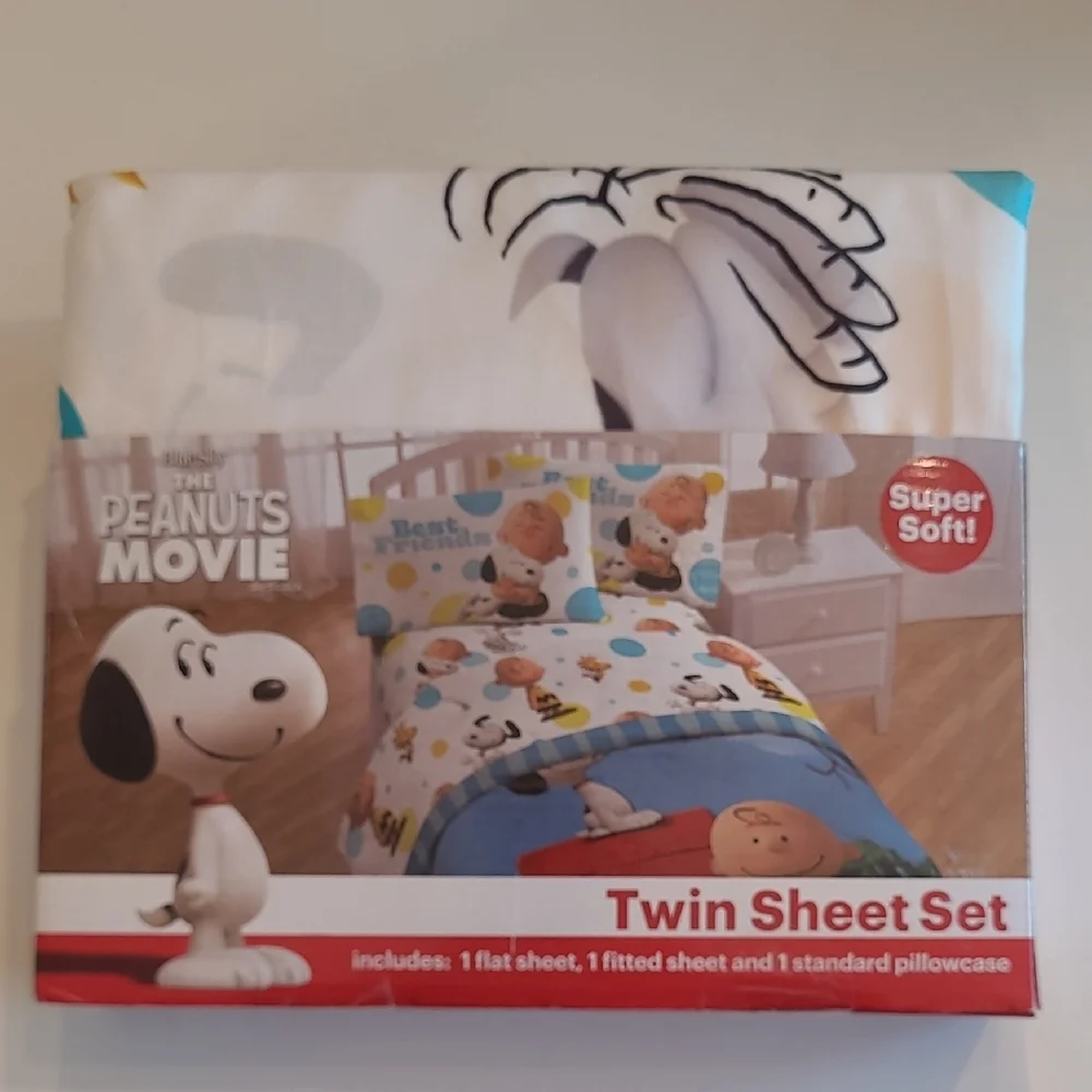 Blue Sky The Peanuts Movie Twin Sheet Set Woodstock Charlie Brown Snoopy Single